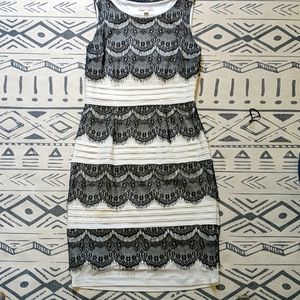 Db cream and black dress with lace
